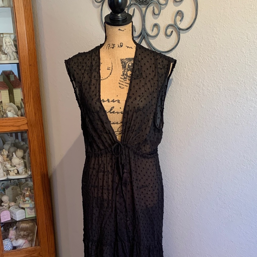 LC Lauren Conrad Black Sheer Top